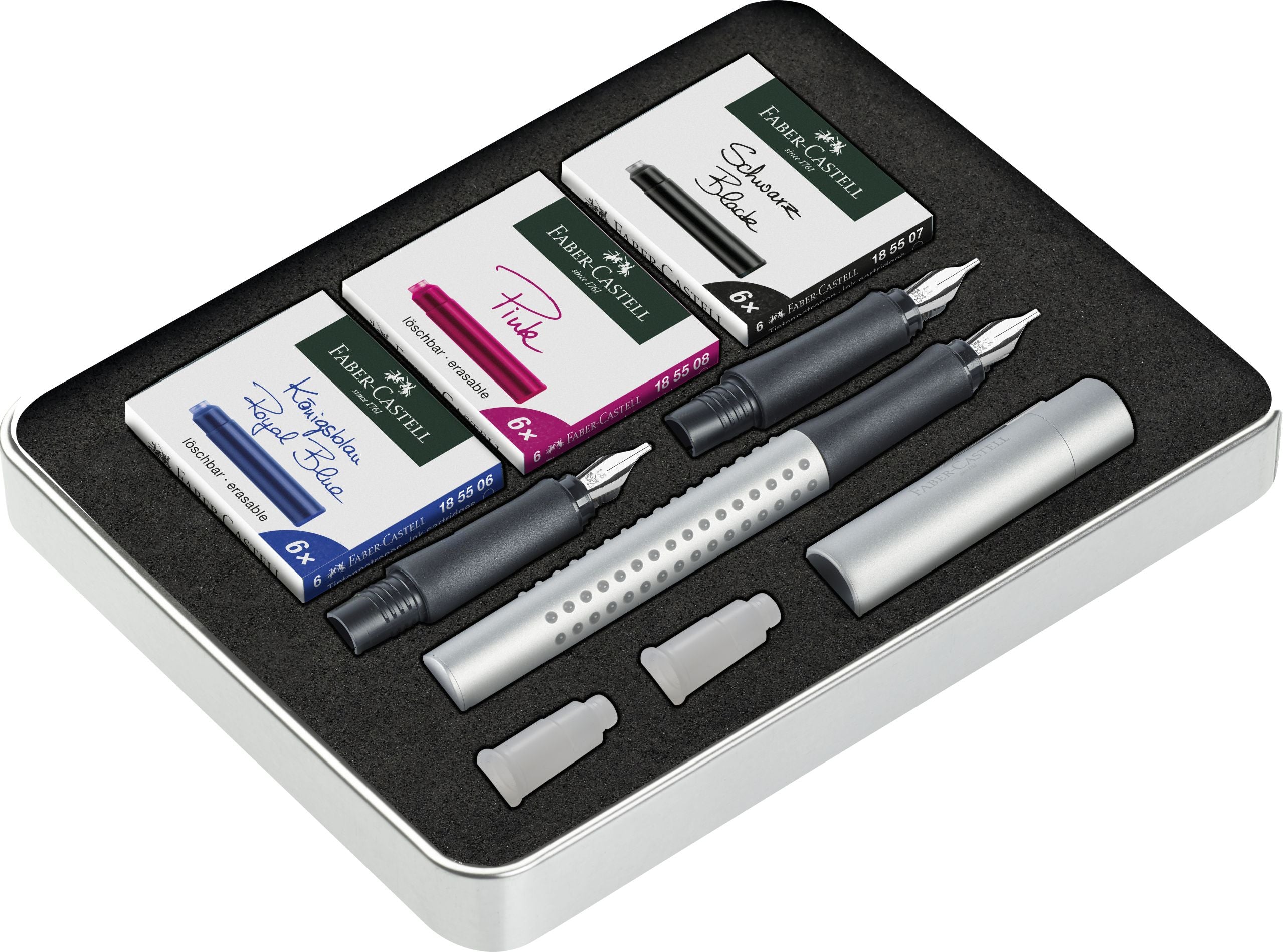 SET STILOU CALIGRAFIC GRIP 2011 ARGINTIU FABER-CASTELL SET STILOU CALIGRAFIC GRIP 2011 ARGINTIU FABER-CASTELL